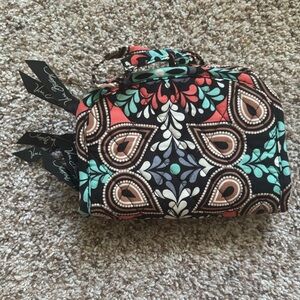 Vera Bradley Black and Red Paisley Cosmetic Bag